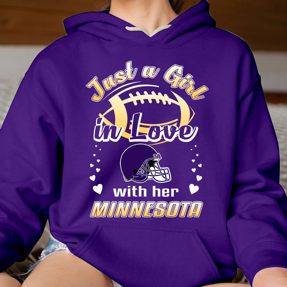 Minnesota Football Just A Girl In Love With her Minnesota Long Sleeve, Sweatshirt, Hoodie, T Shirt