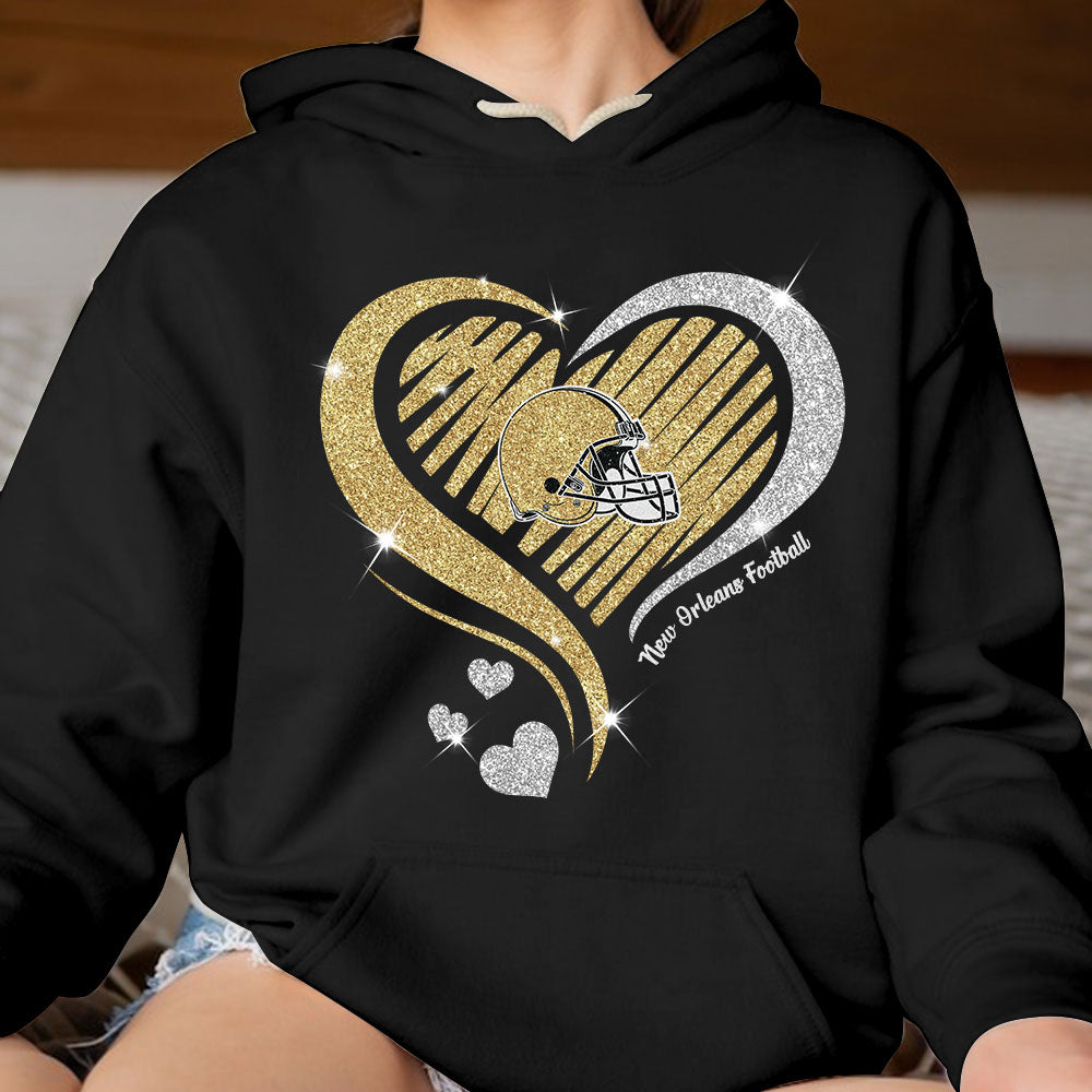 New Orleans Football Twinkle Heart T Shirts, Sweatshirt, Hoodie, Long Sleeve For Men & Women, New Orleans Lover
