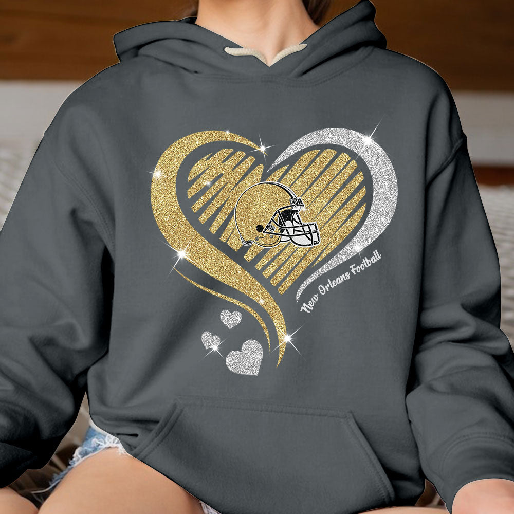 New Orleans Football Twinkle Heart Sweatshirt, Hoodie, Long Sleeve, T Shirts For Men & Women, New Orleans Lover