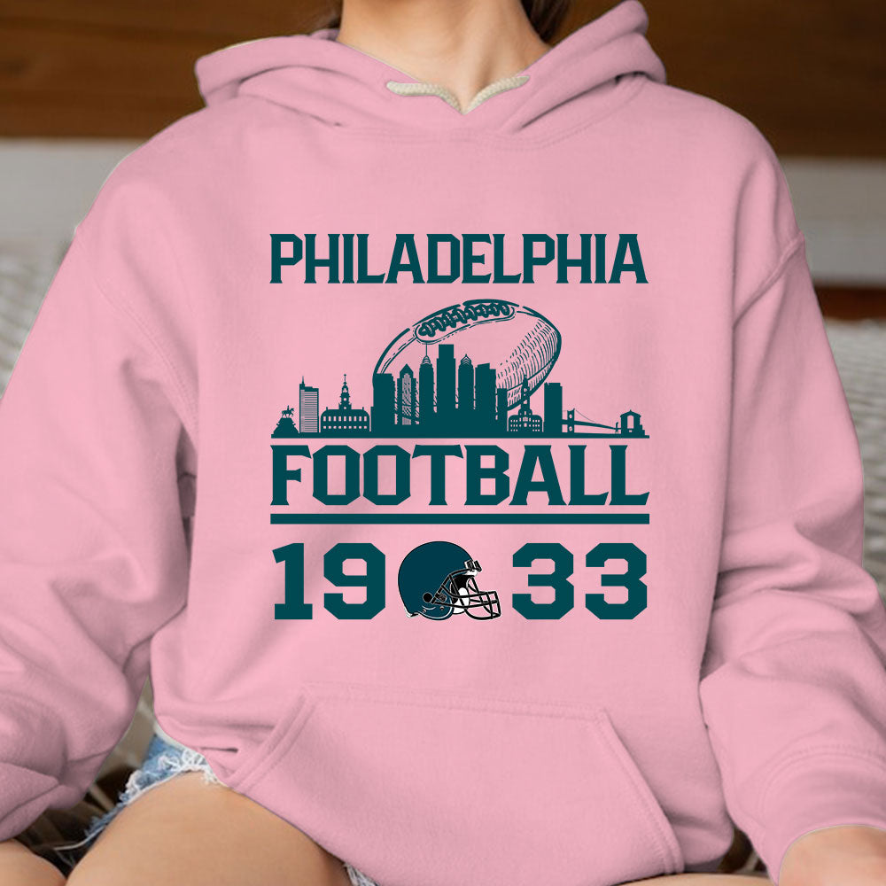Philadelphia Football Skyline Hoodie For Men Women Family Love Philadelphia Sport, 1933 Philadelphia Football Hoodie
