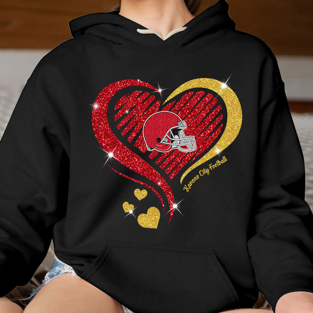 Kansas City Football Twinkle Heart T Shirts, Sweatshirt, Long Sleeve, Hoodie For Men & Women, Kansas City Lover