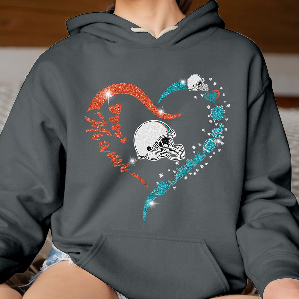 Miami Football In My Heart T Shirts, Hoodie, Sweatshirt, Long Sleeve, For Men & Women, Miami Lover