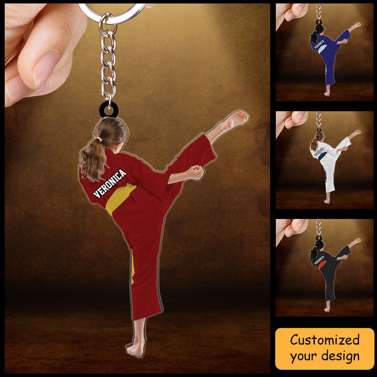 Personalized Girl Karate, Taekwondo Girl, Martial Acrylic Keychain For Daughter - Gift For Karate Team, Karate Lovers