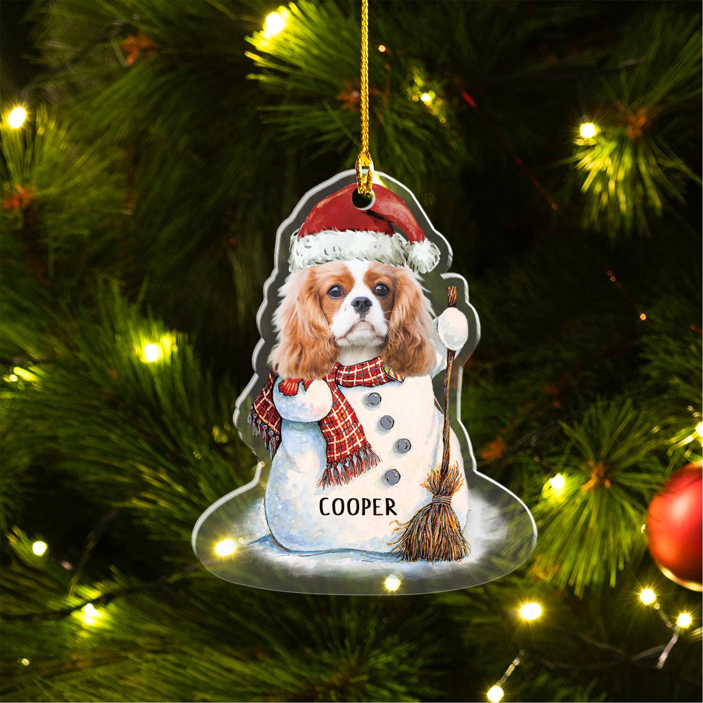 Personalized Cavalier King Charles Spanie Acrylic Ornament Let It Snow, Meaningful Gift For Dog Lovers, Friend, Family