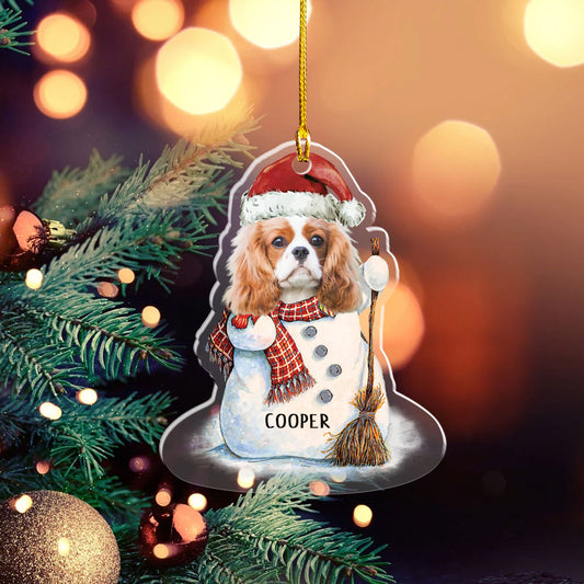Personalized Cavalier King Charles Spanie Acrylic Ornament Let It Snow, Meaningful Gift For Dog Lovers, Friend, Family