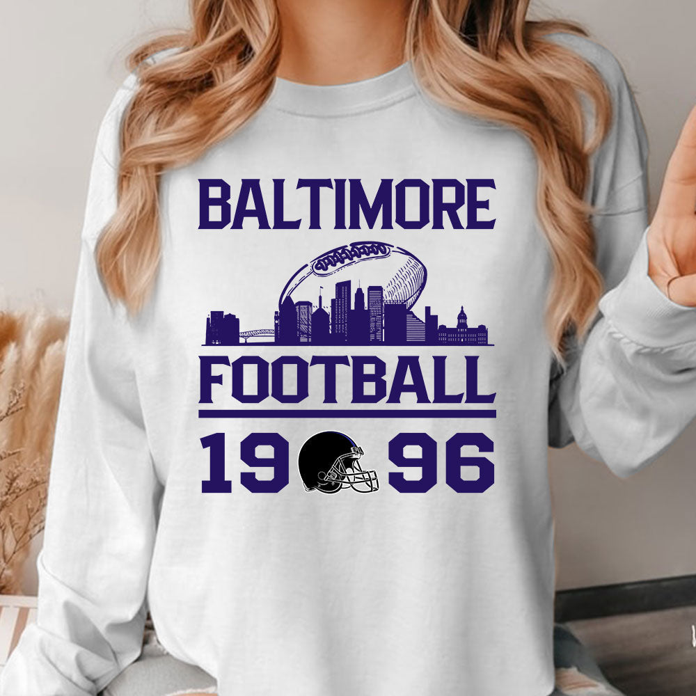 Baltimore Football Skyline Sweatshirt For Men Women Family Love Baltimore Sport, 1996 Baltimore Football Sweatshirt