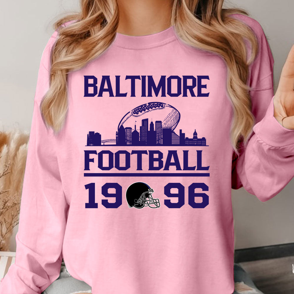 Baltimore Football Skyline Sweatshirt For Men Women Family Love Baltimore Sport, 1996 Baltimore Football Sweatshirt
