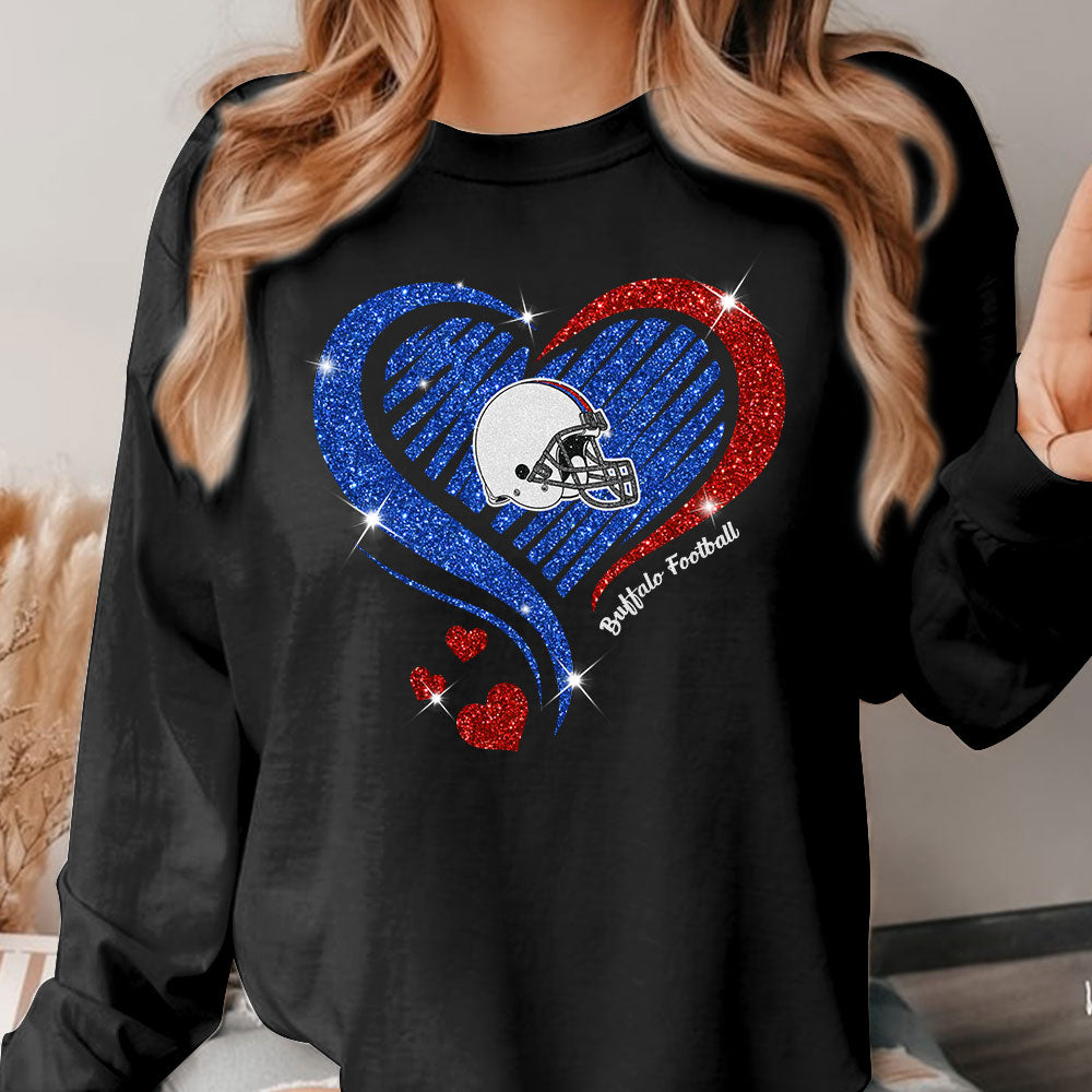 Buffalo Football Twinkle Heart Hoodie, T Shirts, Sweatshirt, Long Sleeve For Men & Women, Buffalo Lover