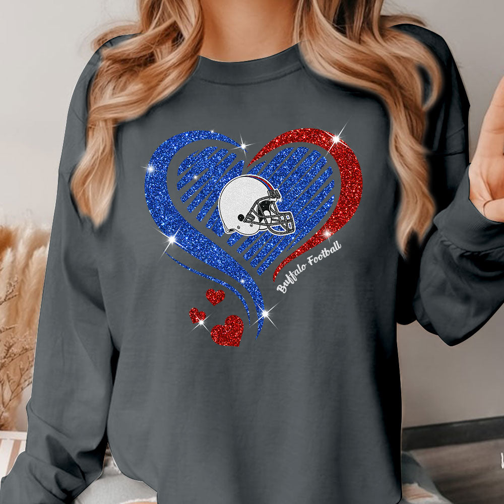 Buffalo Football Twinkle Heart Hoodie, T Shirts, Sweatshirt, Long Sleeve For Men & Women, Buffalo Lover