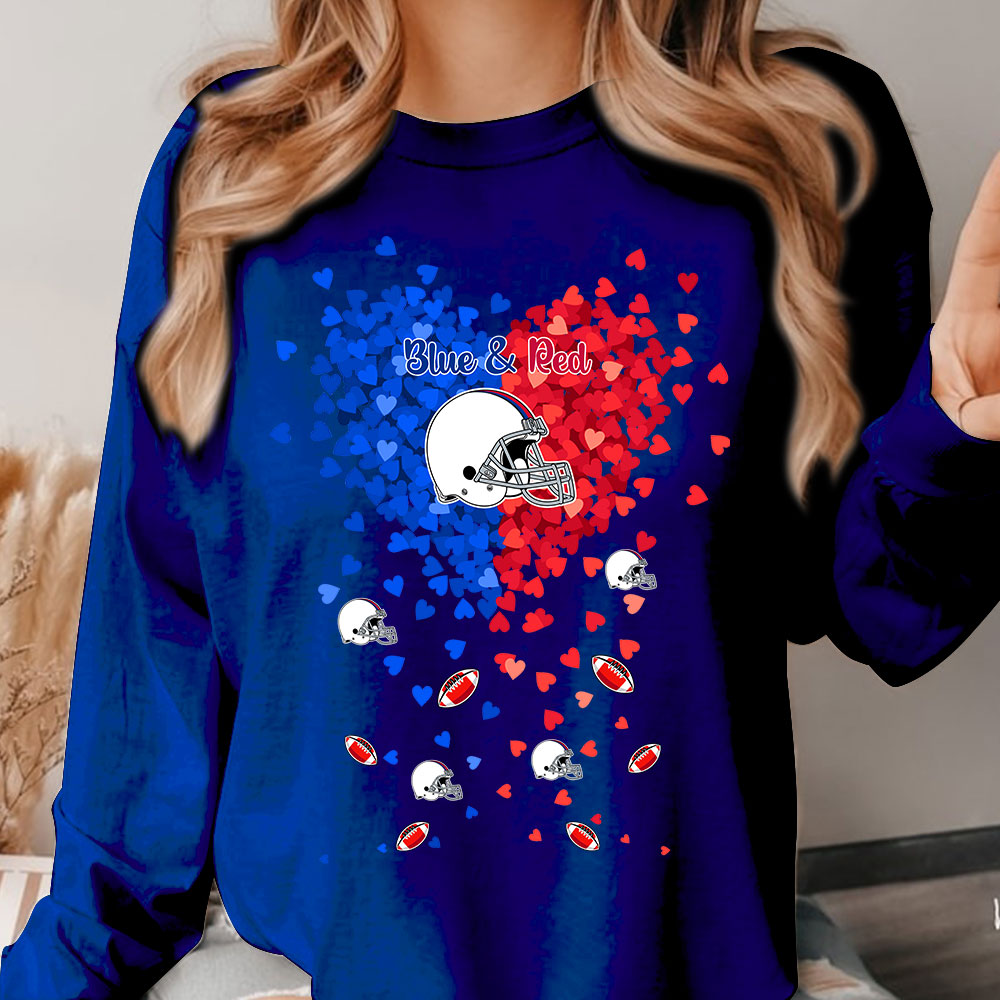 Buffalo Football Royal Blue and Red in My Heart Sweatshirt T Shirts hoodie - Gift For Mens, Womens and Buffalo Lovers