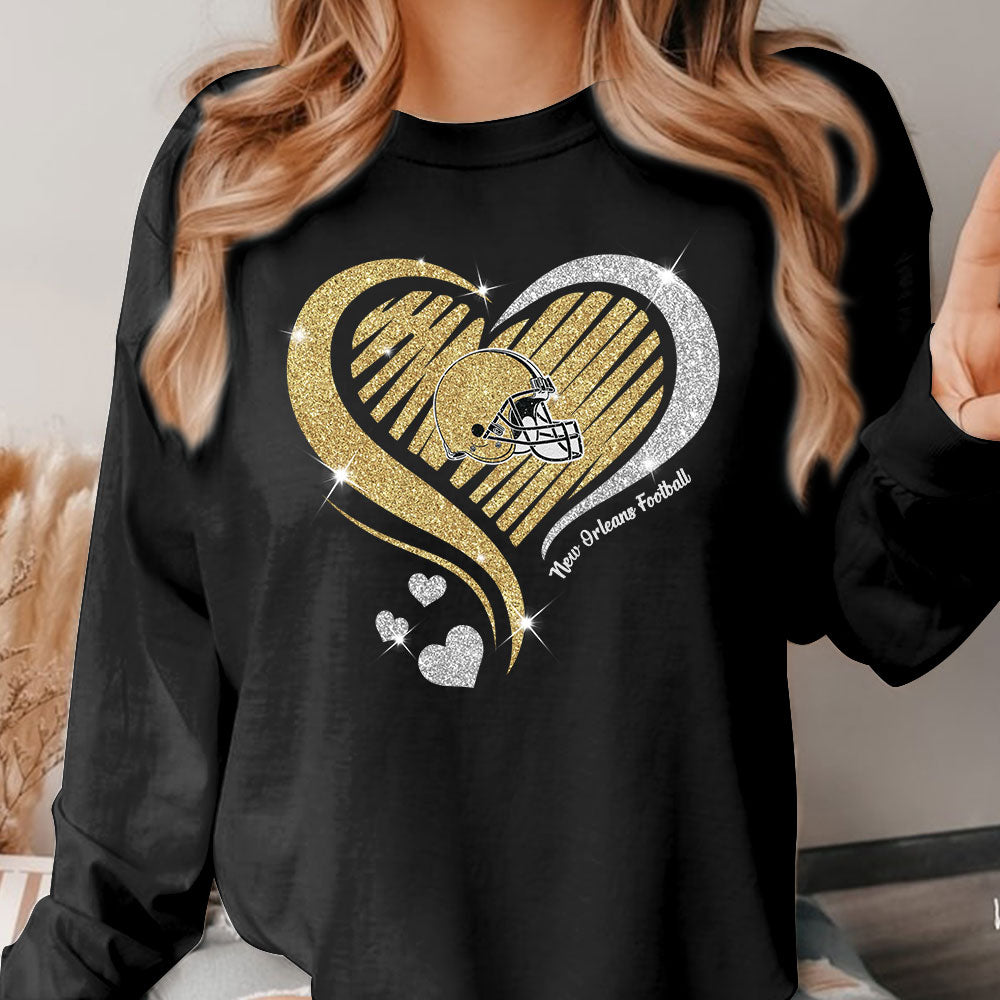 New Orleans Football Twinkle Heart Sweatshirt, Hoodie, Long Sleeve, T Shirts For Men & Women, New Orleans Lover