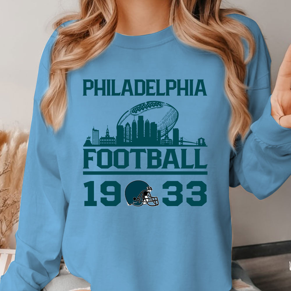 Philadelphia Football Skyline Hoodie For Men Women Family Love Philadelphia Sport, 1933 Philadelphia Football Hoodie