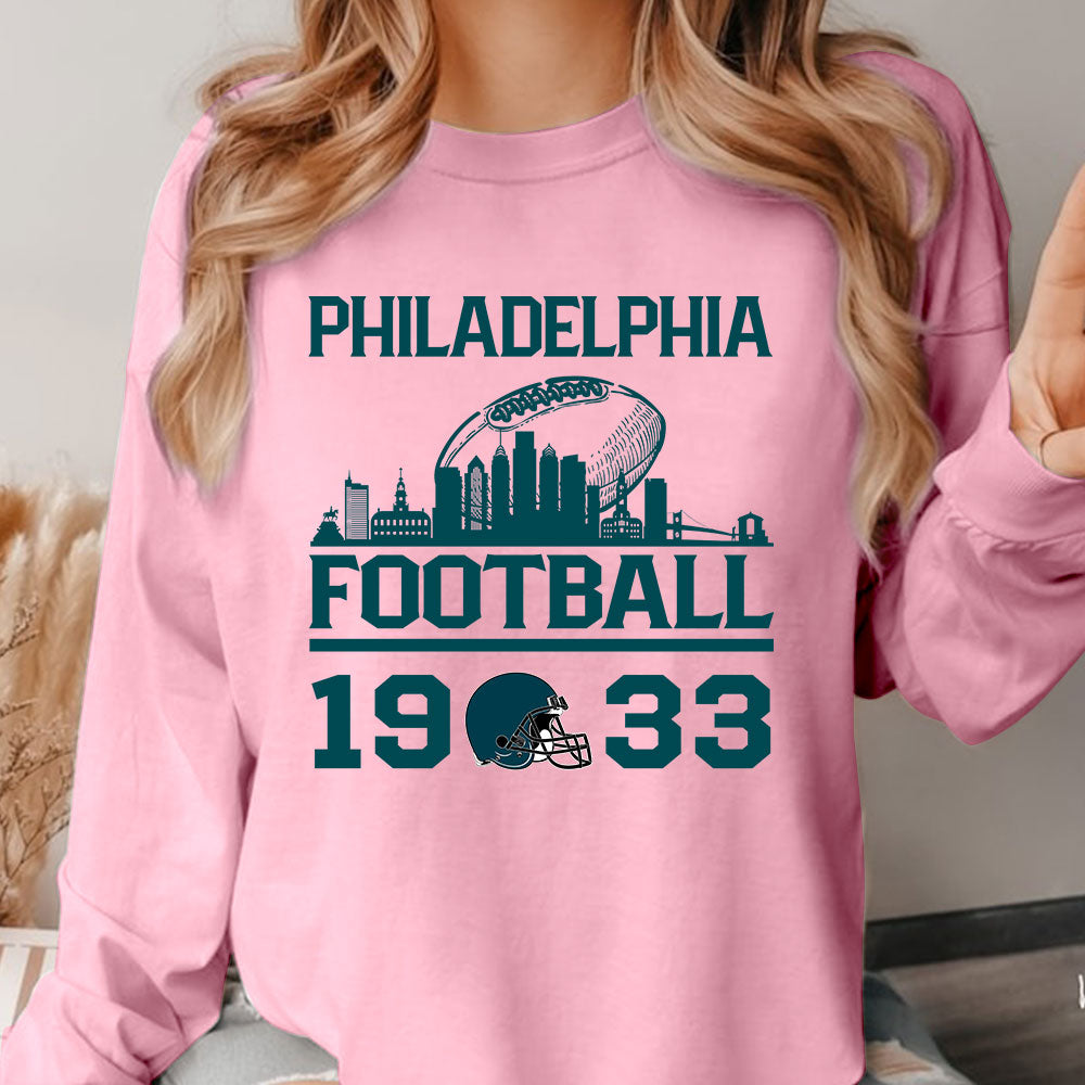 Philadelphia Football Skyline Hoodie For Men Women Family Love Philadelphia Sport, 1933 Philadelphia Football Hoodie