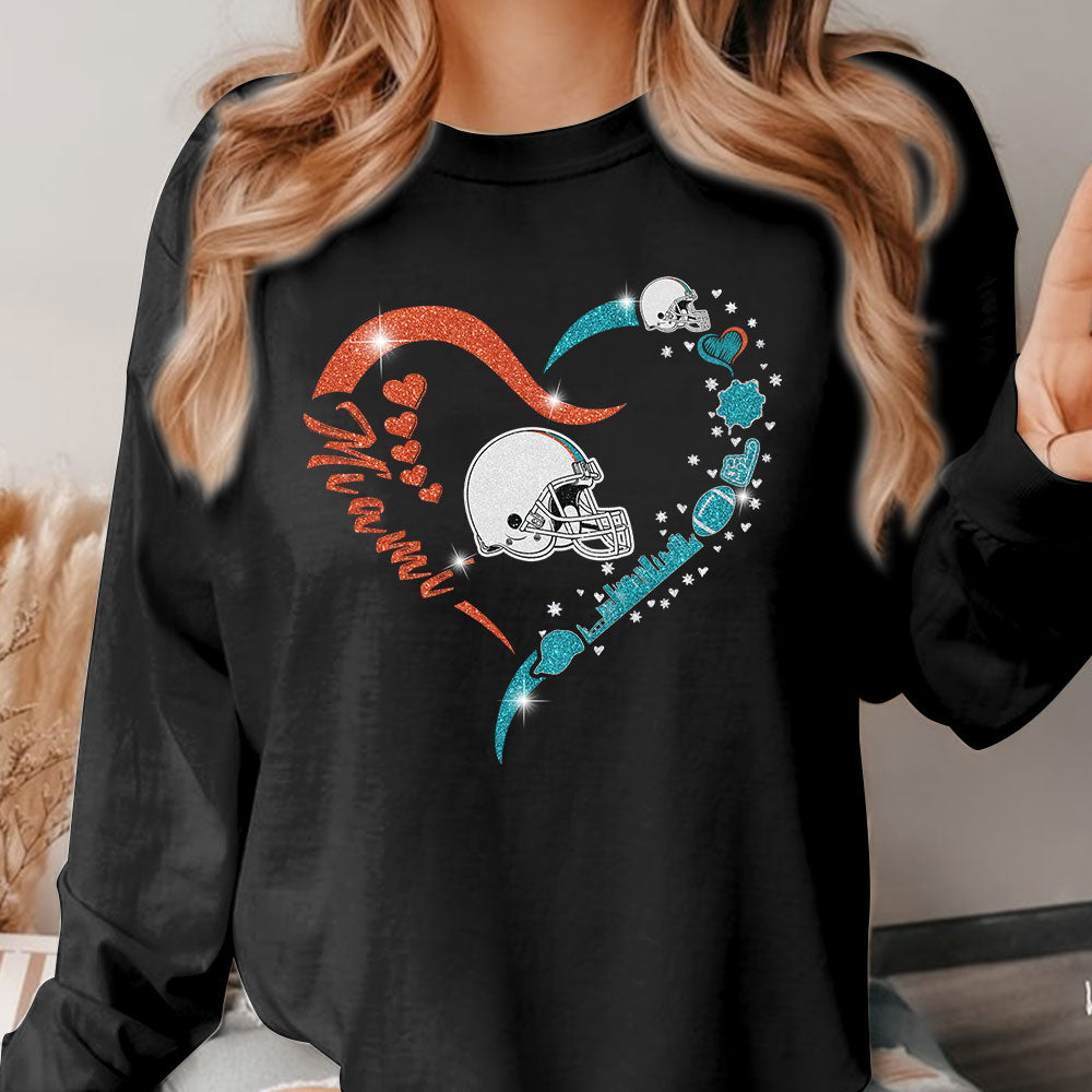 Miami Football In My Heart Hoodie, Sweatshirt, Long Sleeve, T Shirts For Men & Women, Miami Lover