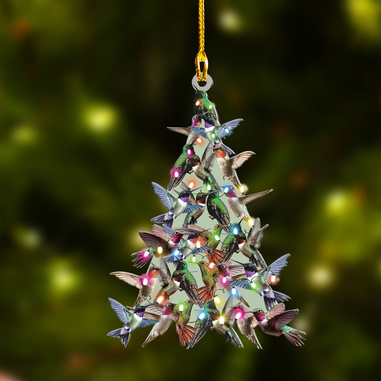 Custom Hummingbird Car Ornament, Personalized Hummingbird Christmas Tree Shaped Car Ornament for Hummingbird Lover