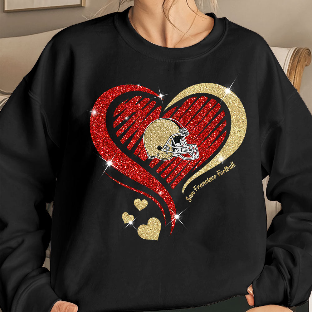 San Francisco Football Twinkle Heart Long Sleeve, T Shirts, Hoodie, Sweatshirt For Men & Women, San Francisco Lover