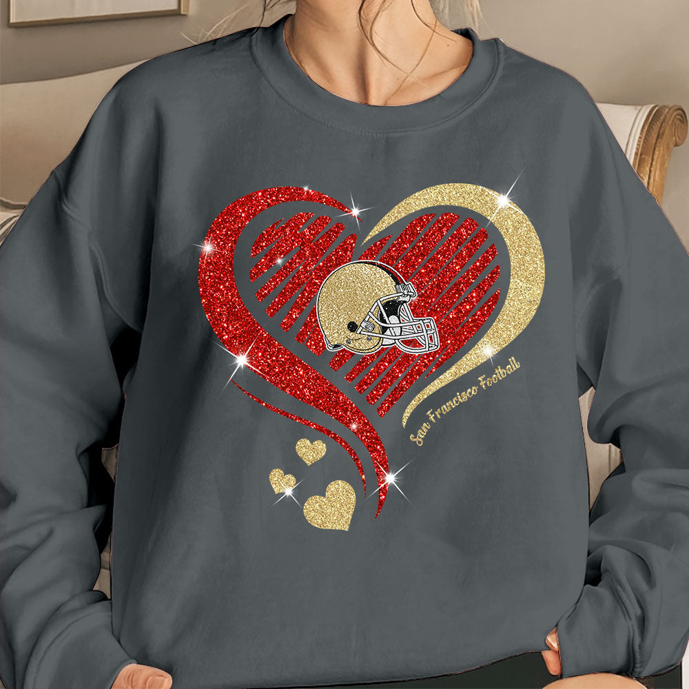 San Francisco Football Twinkle Heart Long Sleeve, T Shirts, Hoodie, Sweatshirt For Men & Women, San Francisco Lover