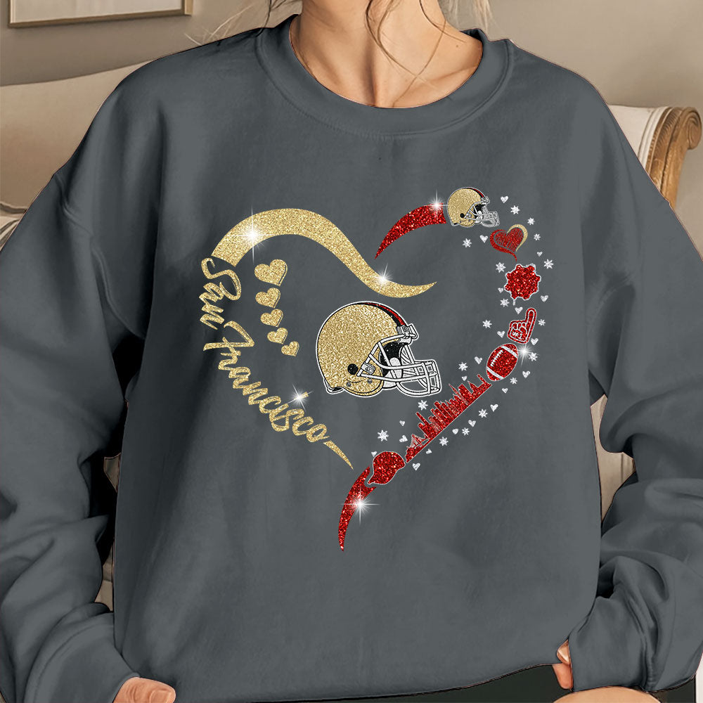 San Francisco Football In My Heart Long Sleeve, T Shirts, Hoodie, Sweatshirt For Men & Women, San Francisco Lover