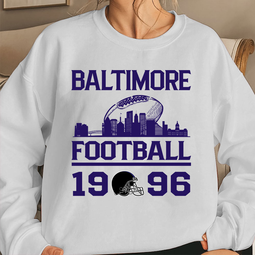 Baltimore Football Skyline Sweatshirt For Men Women Family Love Baltimore Sport, 1996 Baltimore Football Sweatshirt