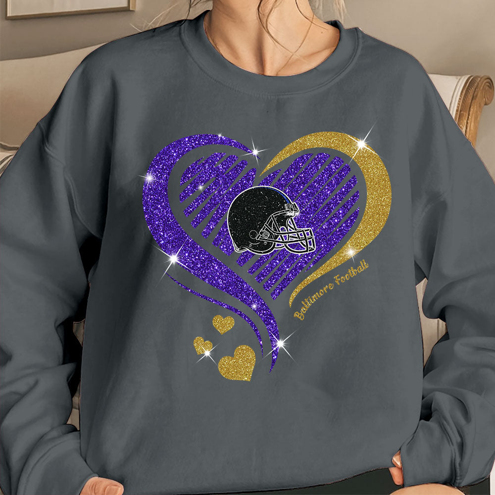 Baltimore Football Twinkle Heart Sweatshirt, Long Sleeve, T Shirts, Hoodie For Men & Women, Baltimore Lover
