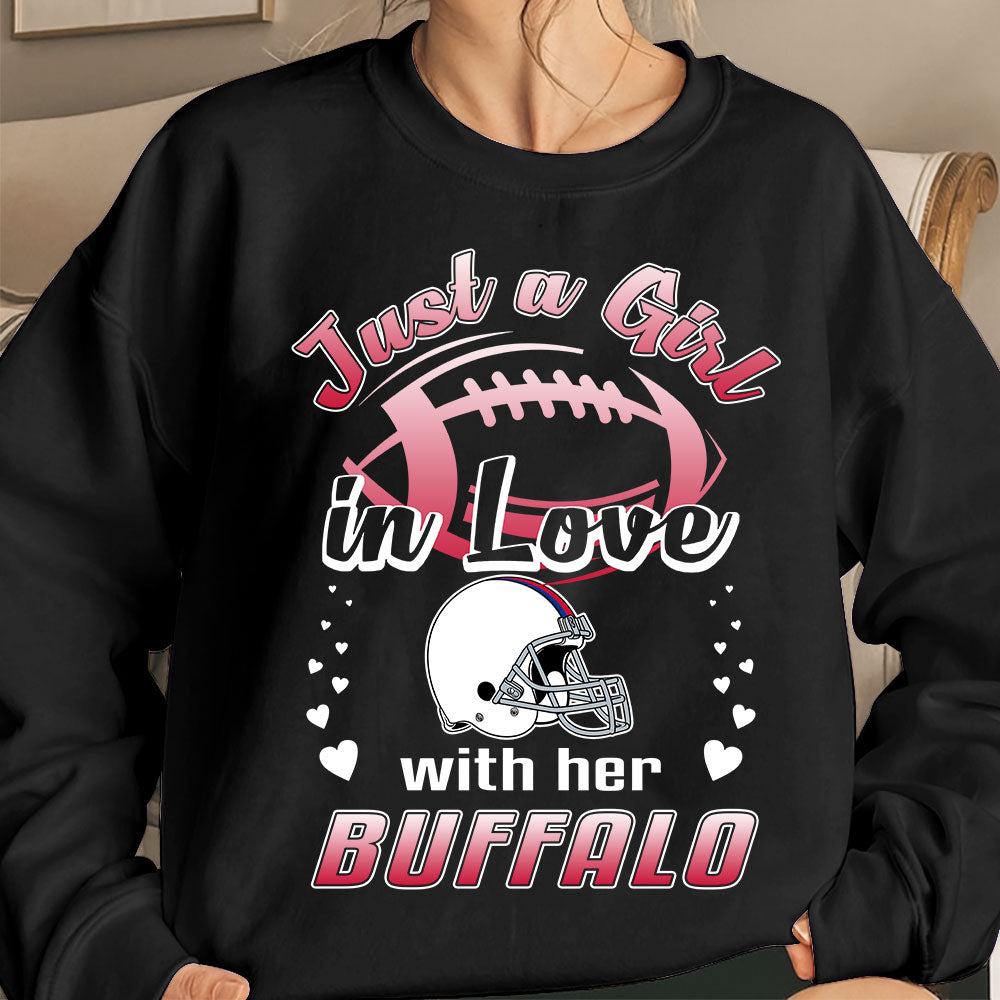 Buffalo Football Just A Girl In Love With her Buffalo Long Sleeve, Sweatshirt, Hoodie, T Shirt - Gift For Mens, Womens and Buffalo Lover