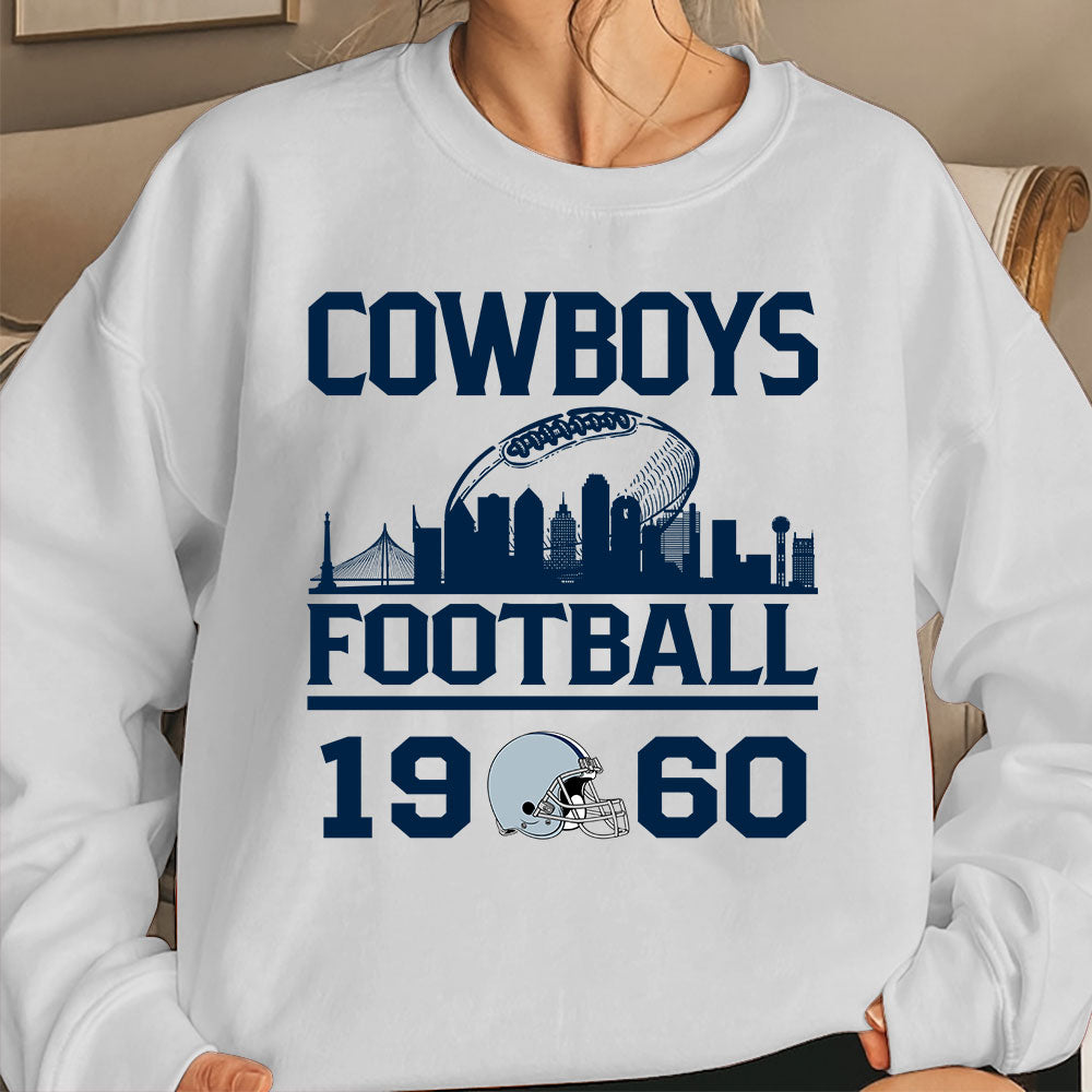 Cowboys Football Skyline Hoodie For Men Women Family Love Cowboys Sport, 1960 Cowboys Football Hoodie