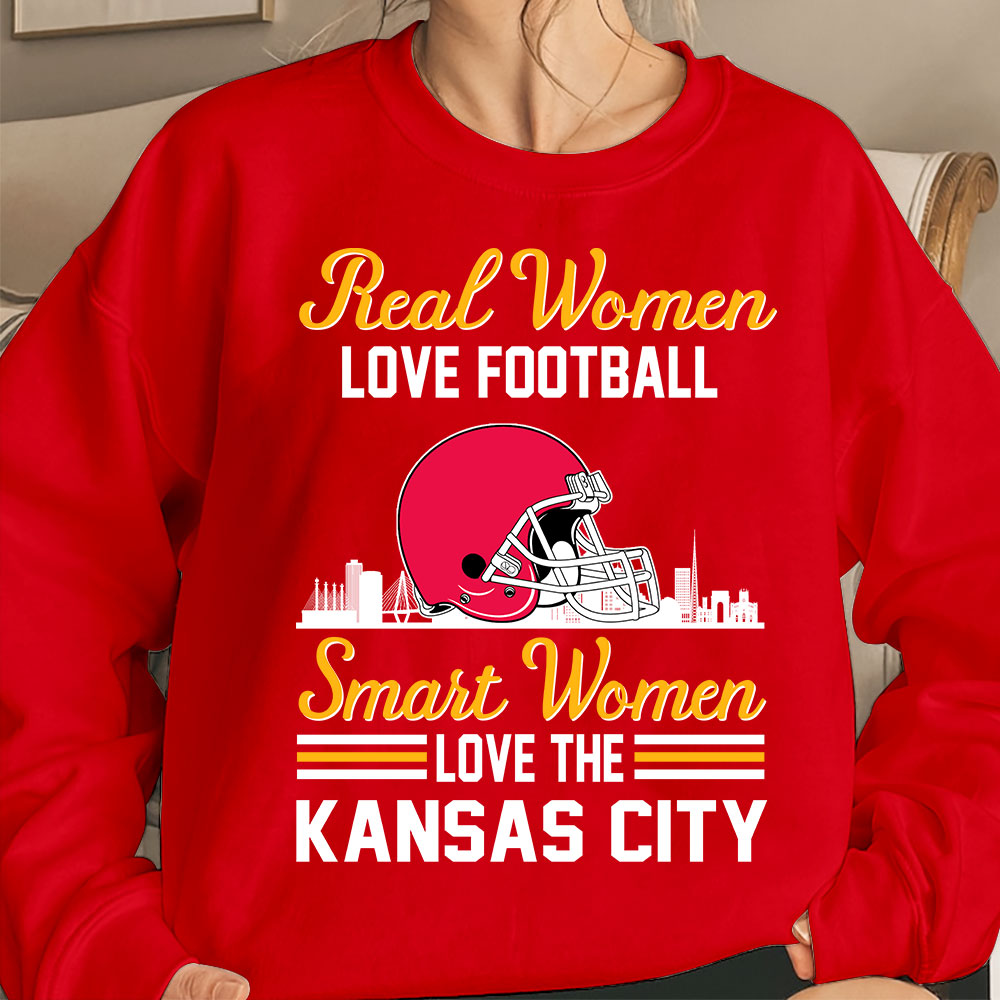 Kansas City Football Real Women Love Football Smart Women Love The Kansas City Hoodie, Sweatshirt, Long Sleeve, T Shirts For Kansas City Lovers