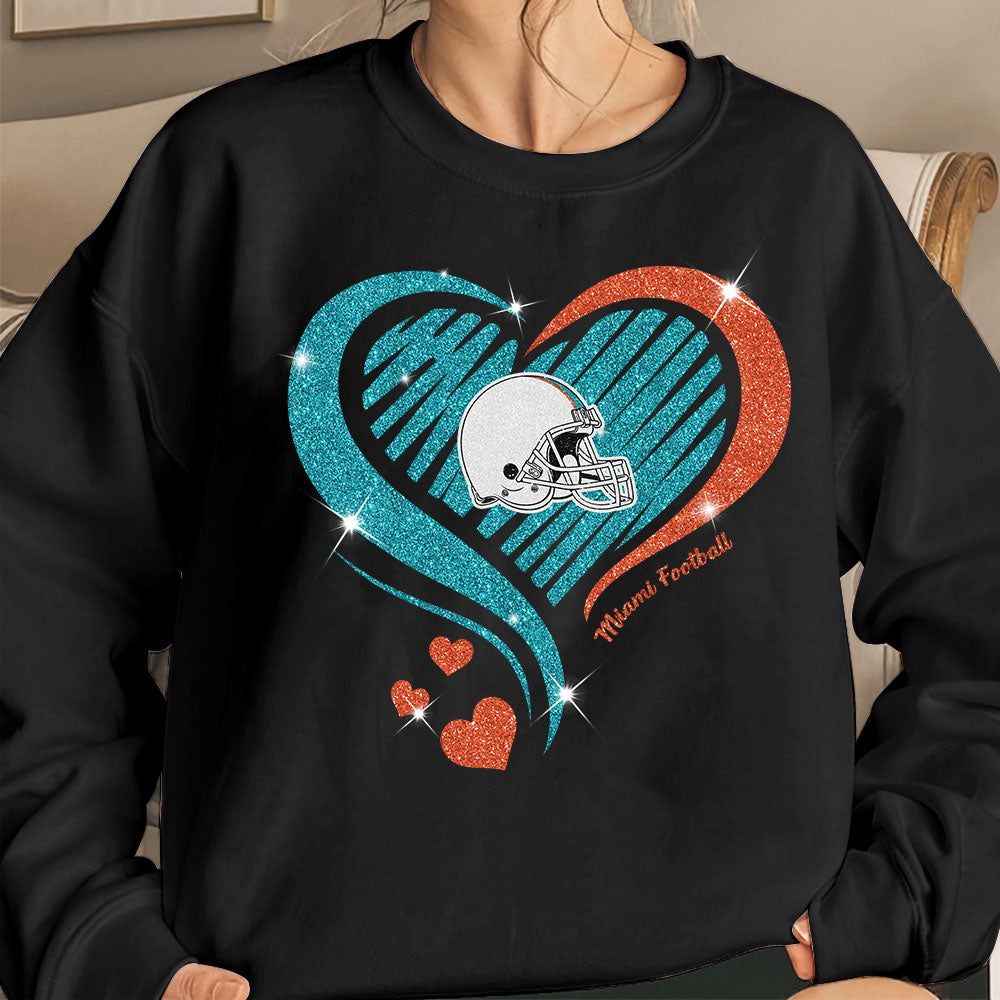 Miami Football Twinkle Heart T Shirts, Sweatshirt, Hoodie, Long Sleeve For Men & Women, Miami Lover
