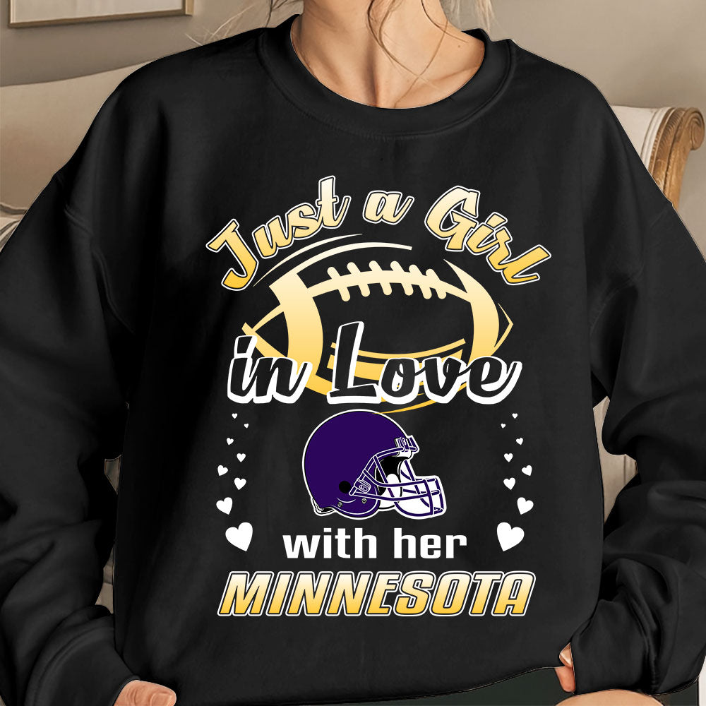 Minnesota Football Just A Girl In Love With her Minnesota Long Sleeve, Sweatshirt, Hoodie, T Shirt