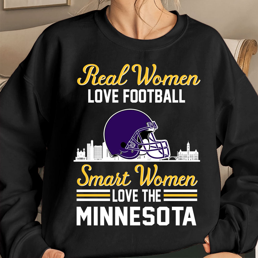 Minnesota Football Real Women Love Football Smart Women Love The Minnesota T Shirts, Hoodie, Sweatshirt, Long Sleeve For Minnesota Lovers