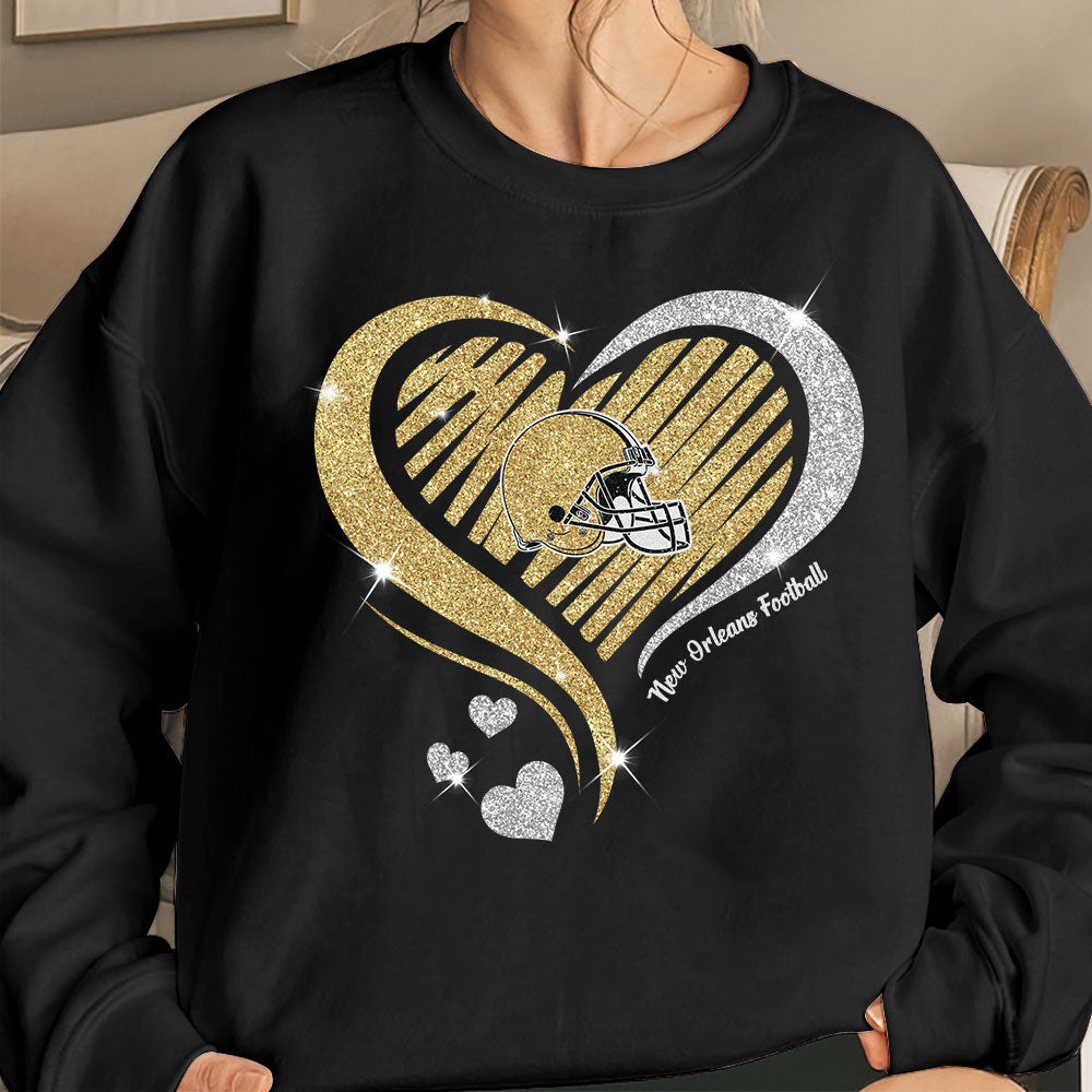 New Orleans Football Twinkle Heart T Shirts, Sweatshirt, Hoodie, Long Sleeve For Men & Women, New Orleans Lover