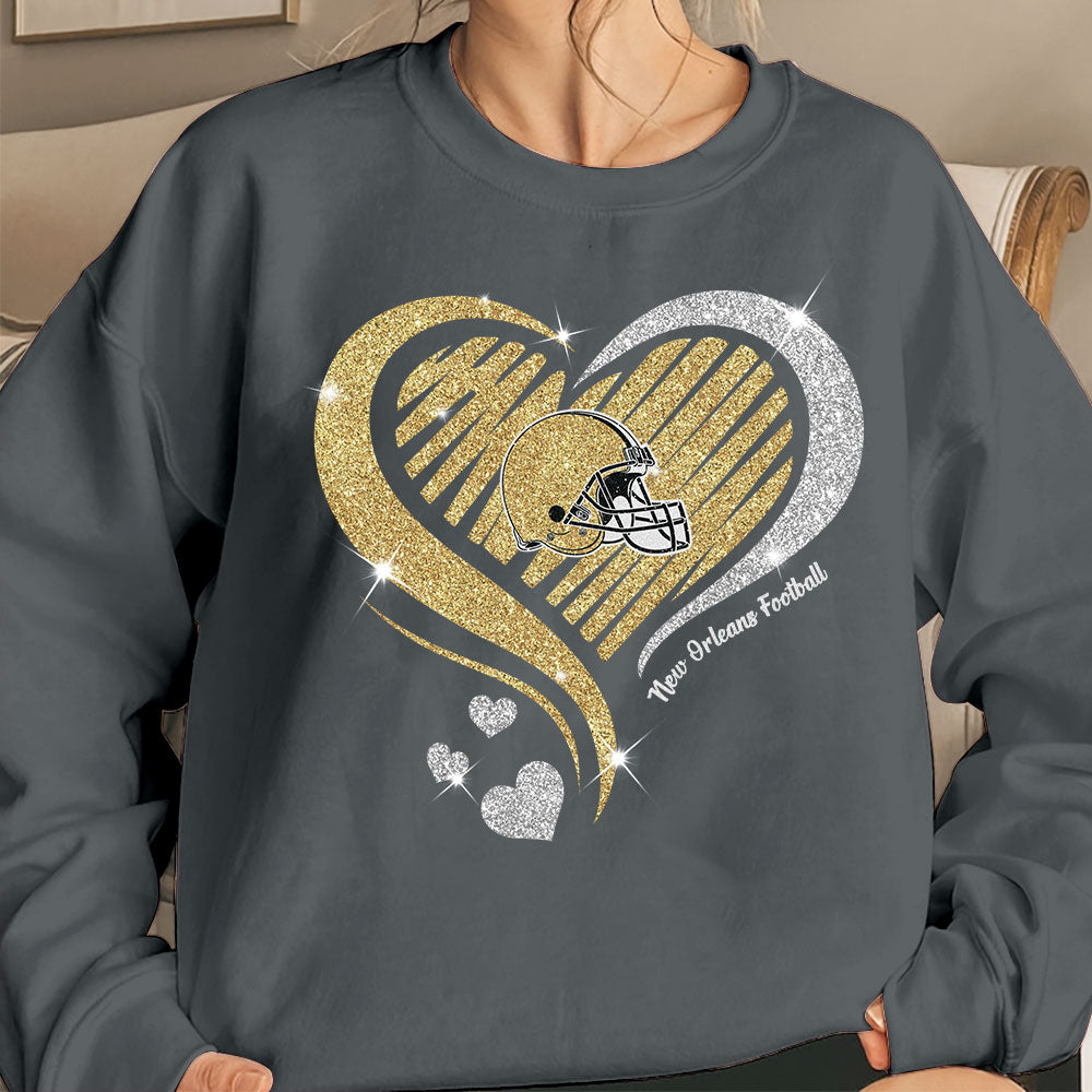New Orleans Football Twinkle Heart T Shirts, Sweatshirt, Hoodie, Long Sleeve For Men & Women, New Orleans Lover