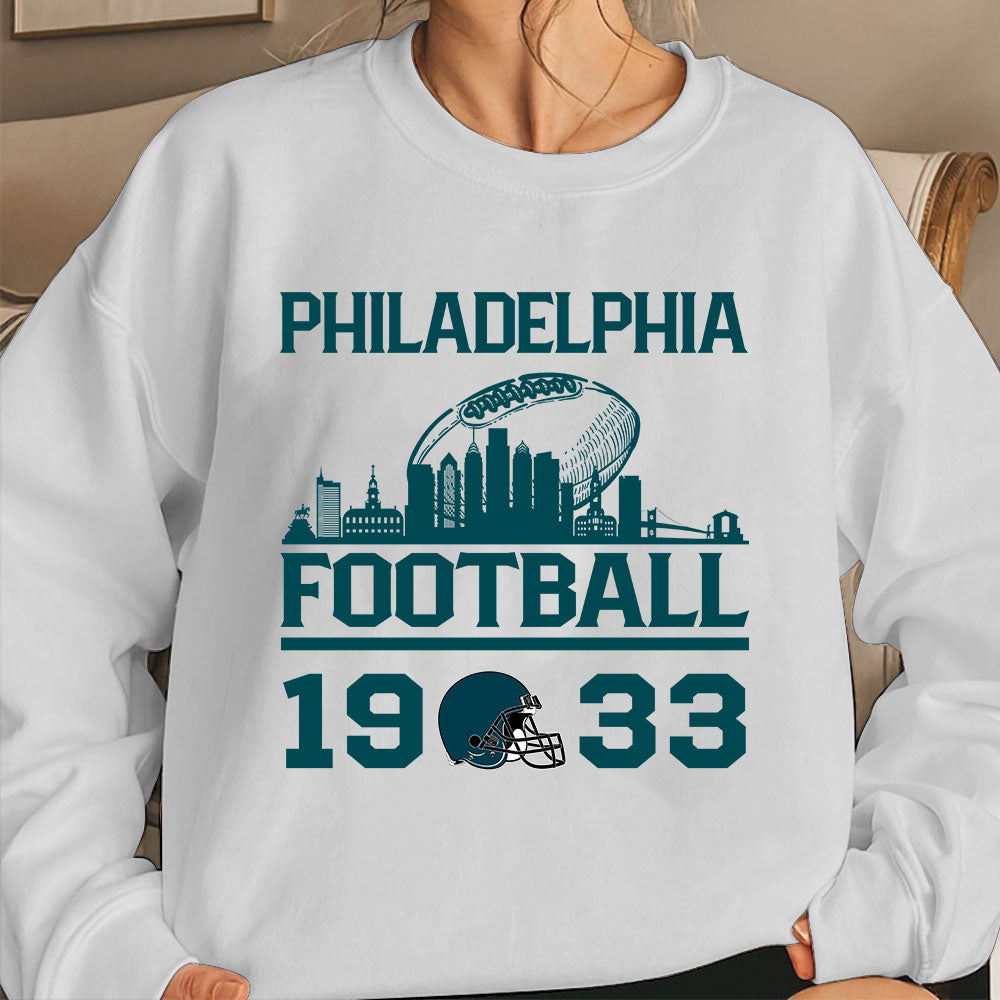 Philadelphia Football Skyline Hoodie For Men Women Family Love Philadelphia Sport, 1933 Philadelphia Football Hoodie