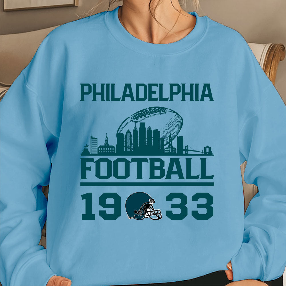 Philadelphia Football Skyline Hoodie For Men Women Family Love Philadelphia Sport, 1933 Philadelphia Football Hoodie