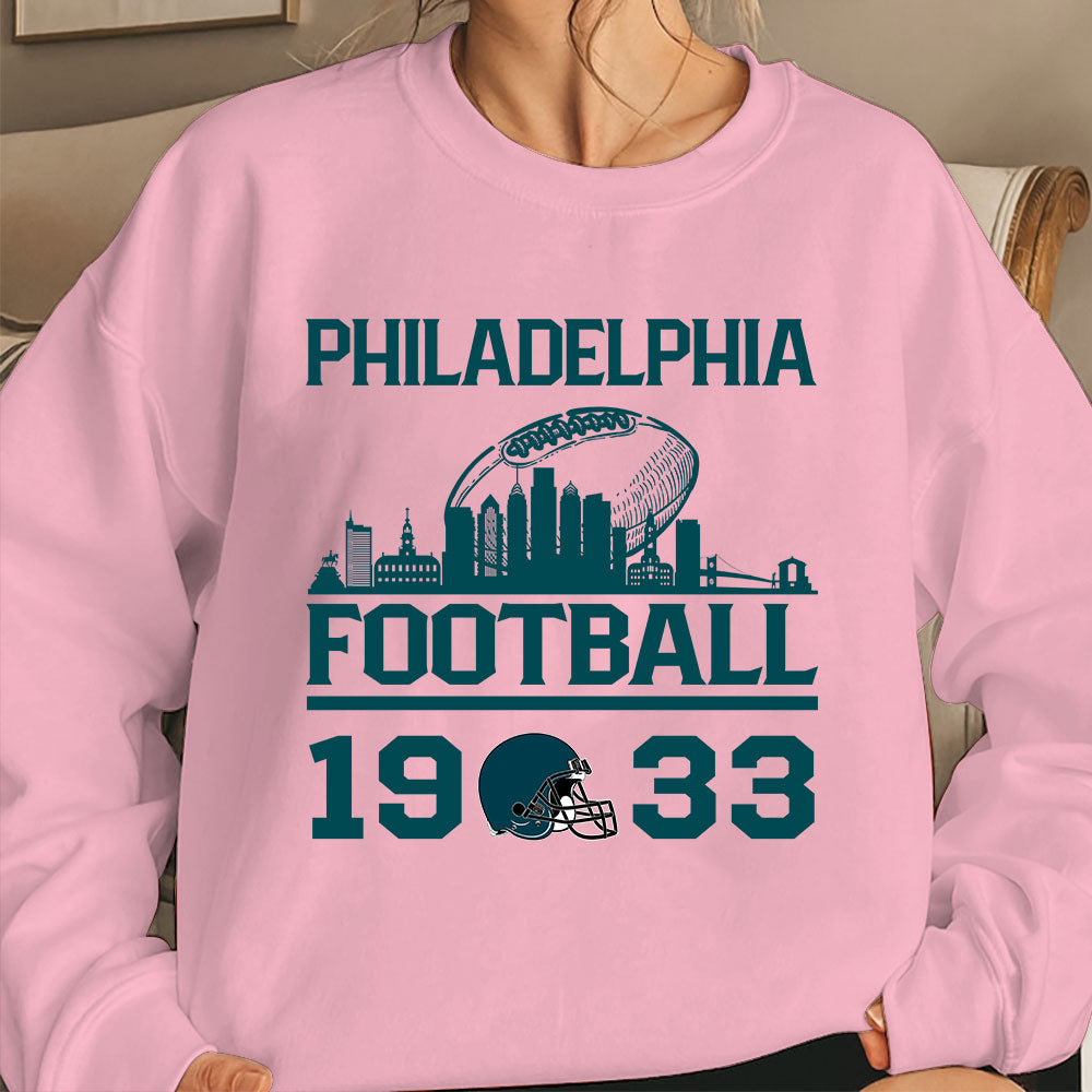 Philadelphia Football Skyline Hoodie For Men Women Family Love Philadelphia Sport, 1933 Philadelphia Football Hoodie
