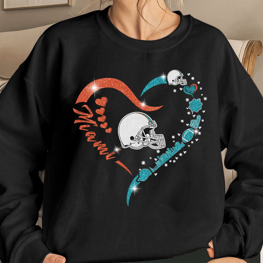 Miami Football In My Heart T Shirts, Hoodie, Sweatshirt, Long Sleeve, For Men & Women, Miami Lover