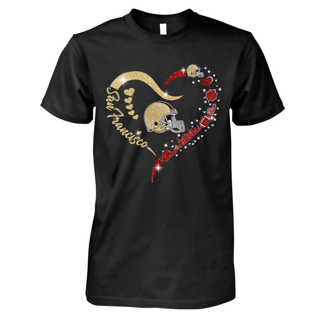 San Francisco Football In My Heart Long Sleeve, T Shirts, Hoodie, Sweatshirt For Men & Women, San Francisco Lover