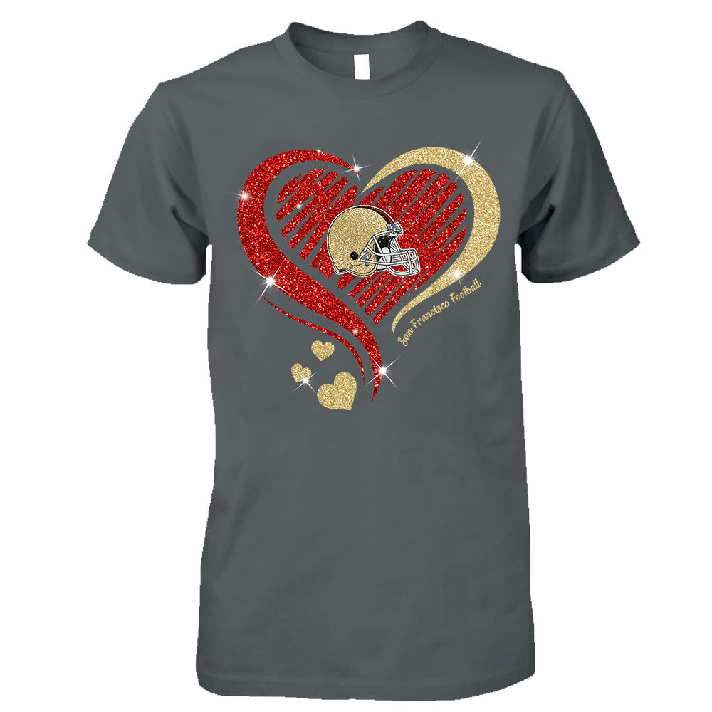 San Francisco Football Twinkle Heart Long Sleeve, T Shirts, Hoodie, Sweatshirt For Men & Women, San Francisco Lover