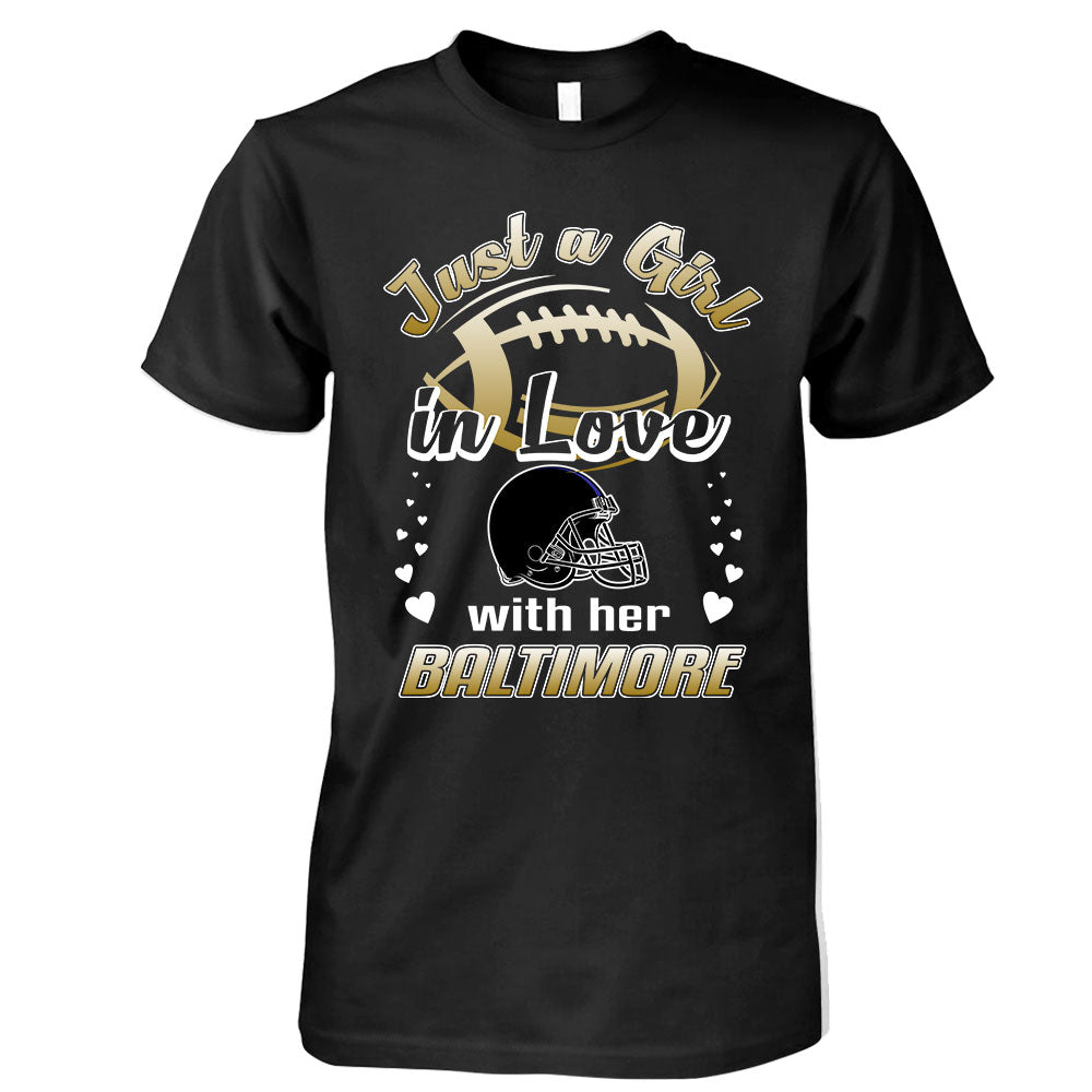 Baltimore Football Just A Girl In Love With her Baltimore Long Sleeve, Sweatshirt, Hoodie, T Shirt - Gift For Mens, Womens and Baltimore Lover