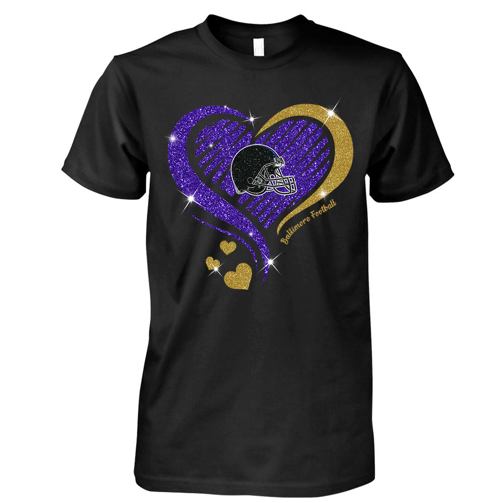 Baltimore Football Twinkle Heart Sweatshirt, Long Sleeve, T Shirts, Hoodie For Men & Women, Baltimore Lover