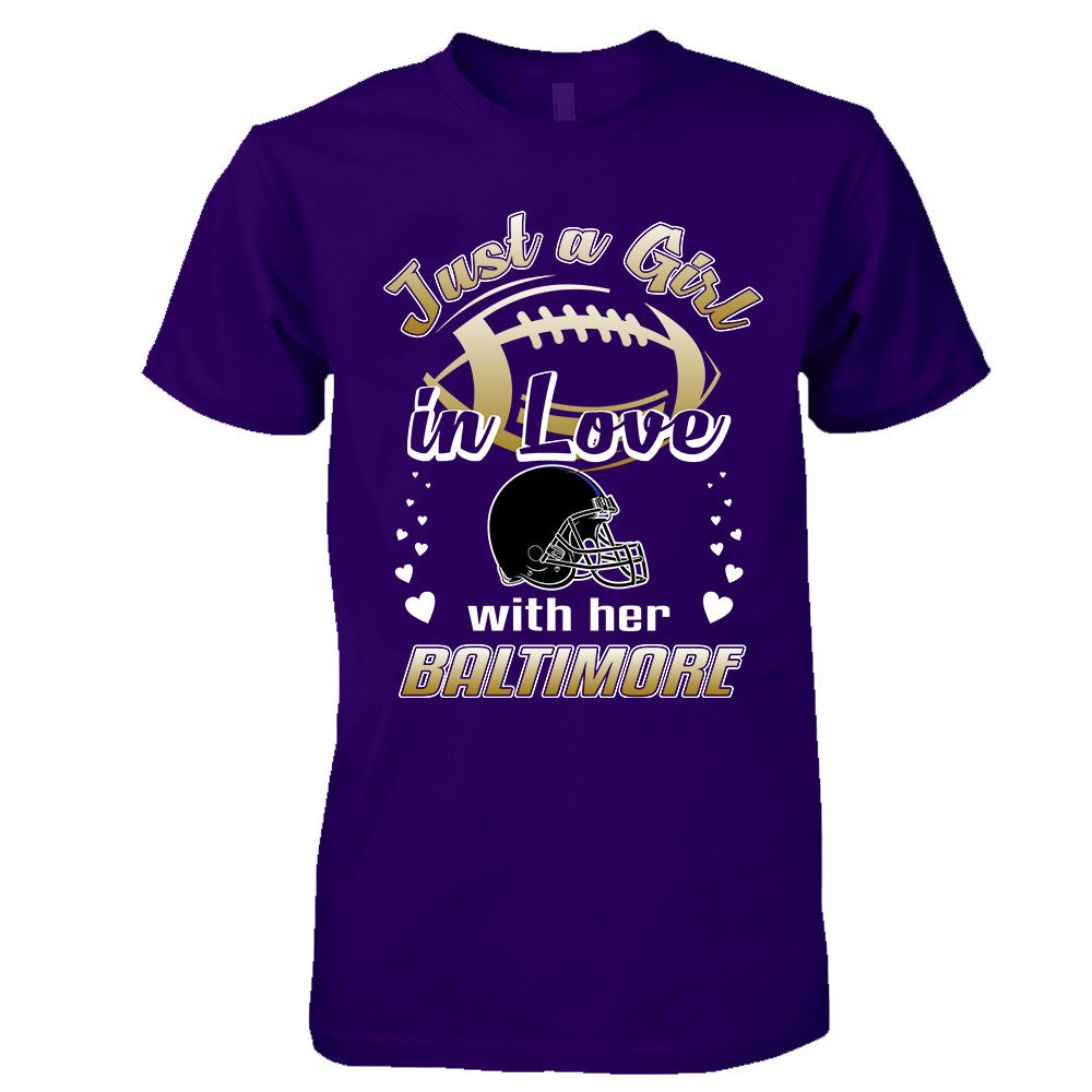 Baltimore Football Just A Girl In Love With her Baltimore Long Sleeve, Sweatshirt, Hoodie, T Shirt - Gift For Mens, Womens and Baltimore Lover