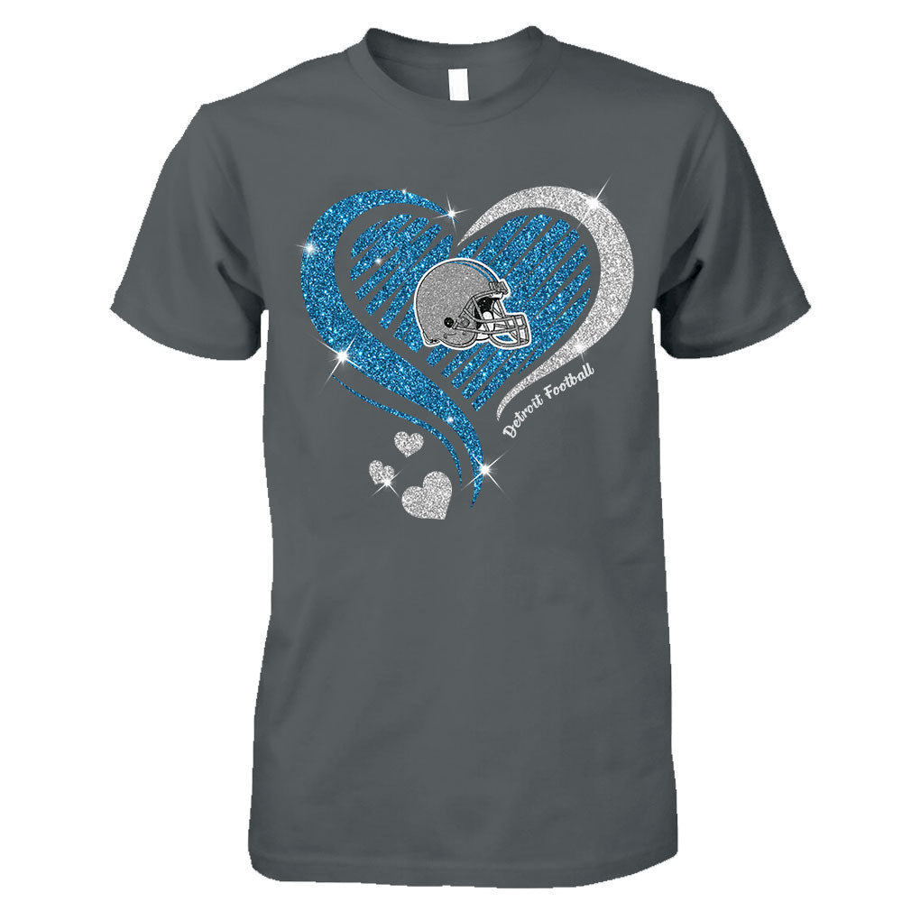 Detroit Football Twinkle Heart T Shirts, Sweatshirt, Hoodie, Long Sleeve For Men & Women, Detroit Lover