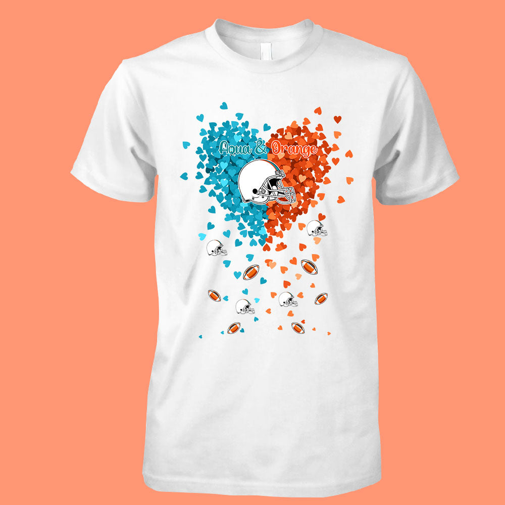 Miami Football Aqua and Orange in My Heart Sweatshirt T Shirts hoodie - Gift For Mens, Womens and Miami Lover