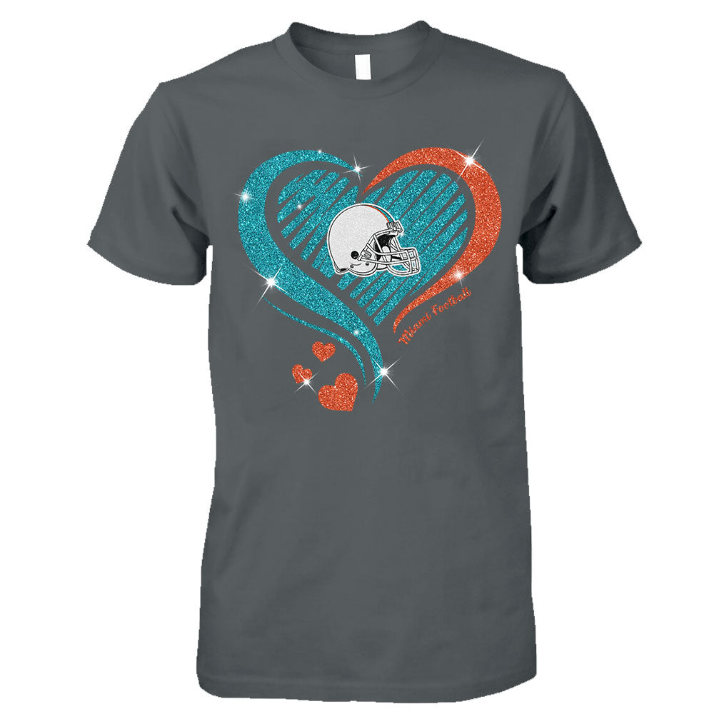 Miami Football Twinkle Heart T Shirts, Sweatshirt, Hoodie, Long Sleeve For Men & Women, Miami Lover