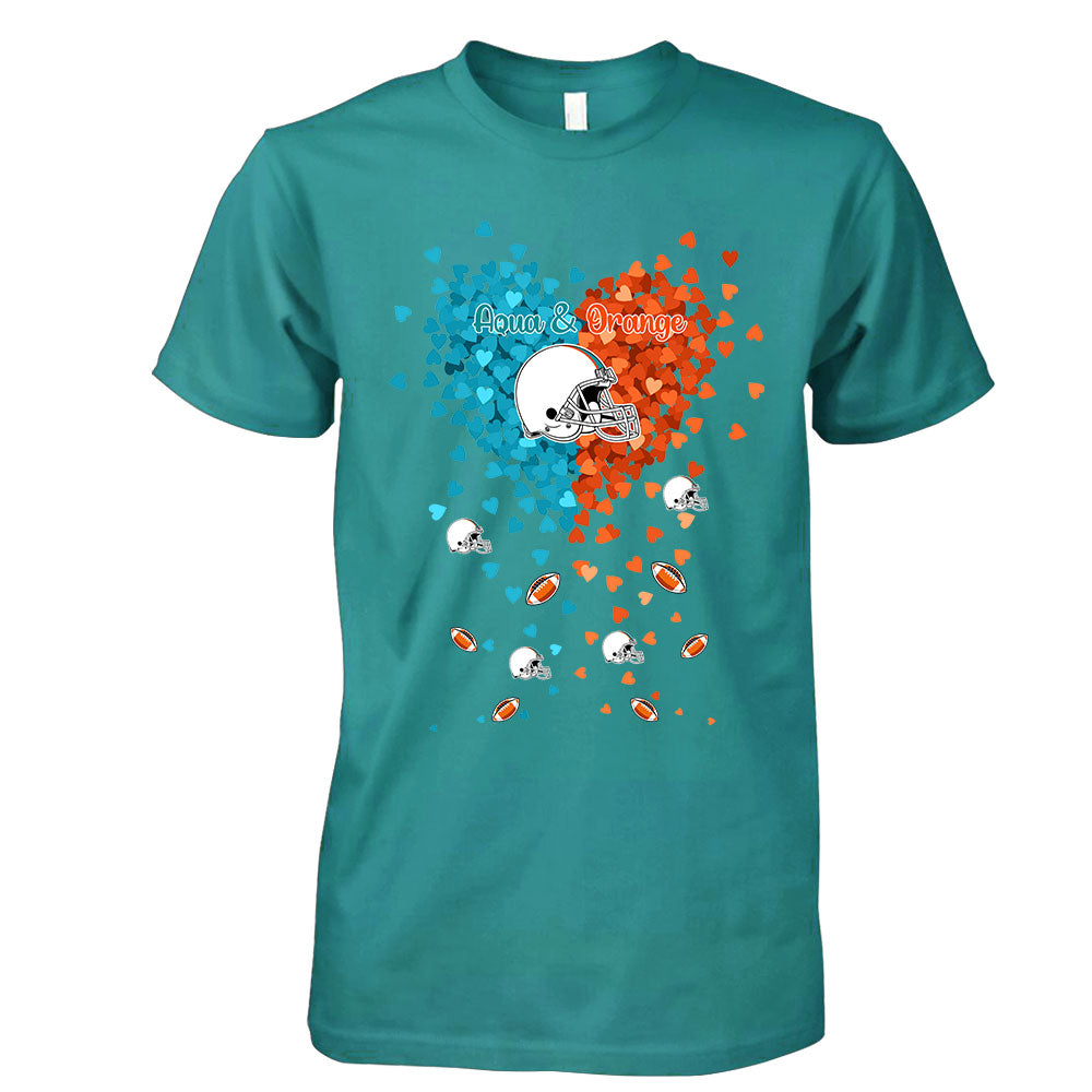 Miami Football Aqua and Orange in My Heart Sweatshirt T Shirts hoodie - Gift For Mens, Womens and Miami Lover