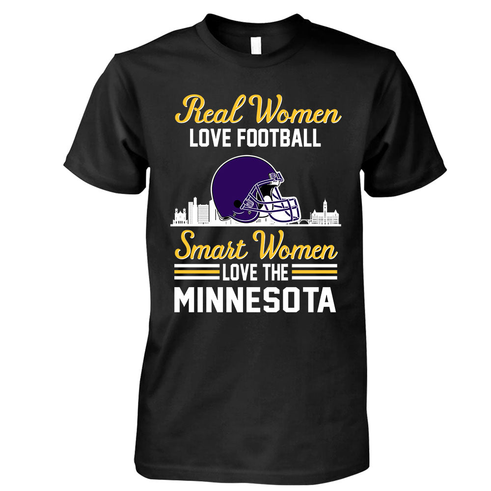Minnesota Football Real Women Love Football Smart Women Love The Minnesota T Shirts, Hoodie, Sweatshirt, Long Sleeve For Minnesota Lovers