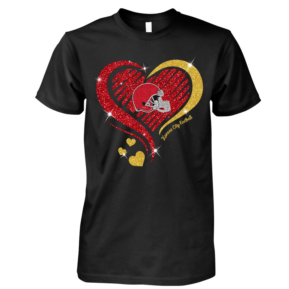 Kansas City Football Twinkle Heart T Shirts, Sweatshirt, Long Sleeve, Hoodie For Men & Women, Kansas City Lover