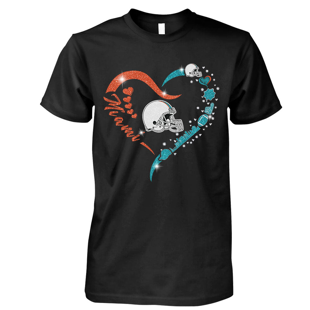 Miami Football In My Heart T Shirts, Hoodie, Sweatshirt, Long Sleeve, For Men & Women, Miami Lover