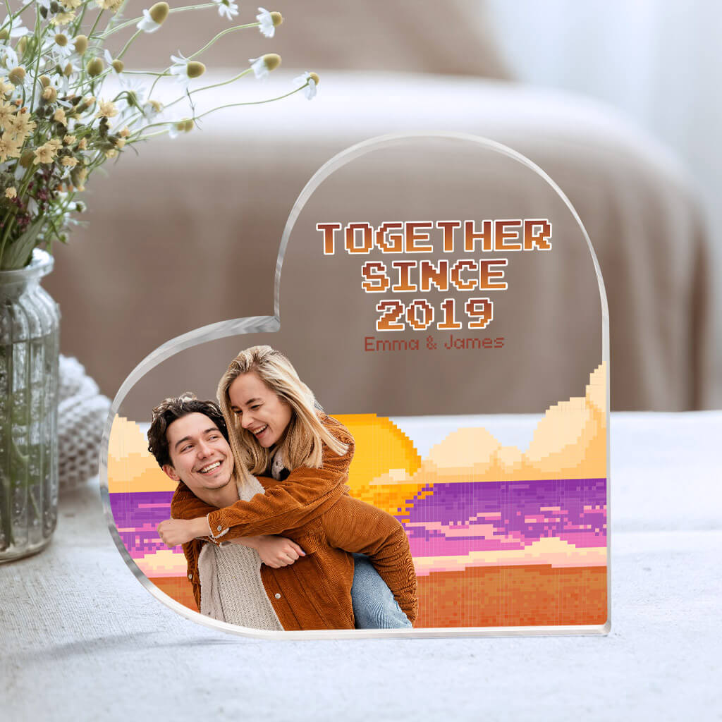 Personalized Couple Heart Acrylic Plaque, Customized Couple Together Since Acrylic Plaque, Best PlaqueFor Couple