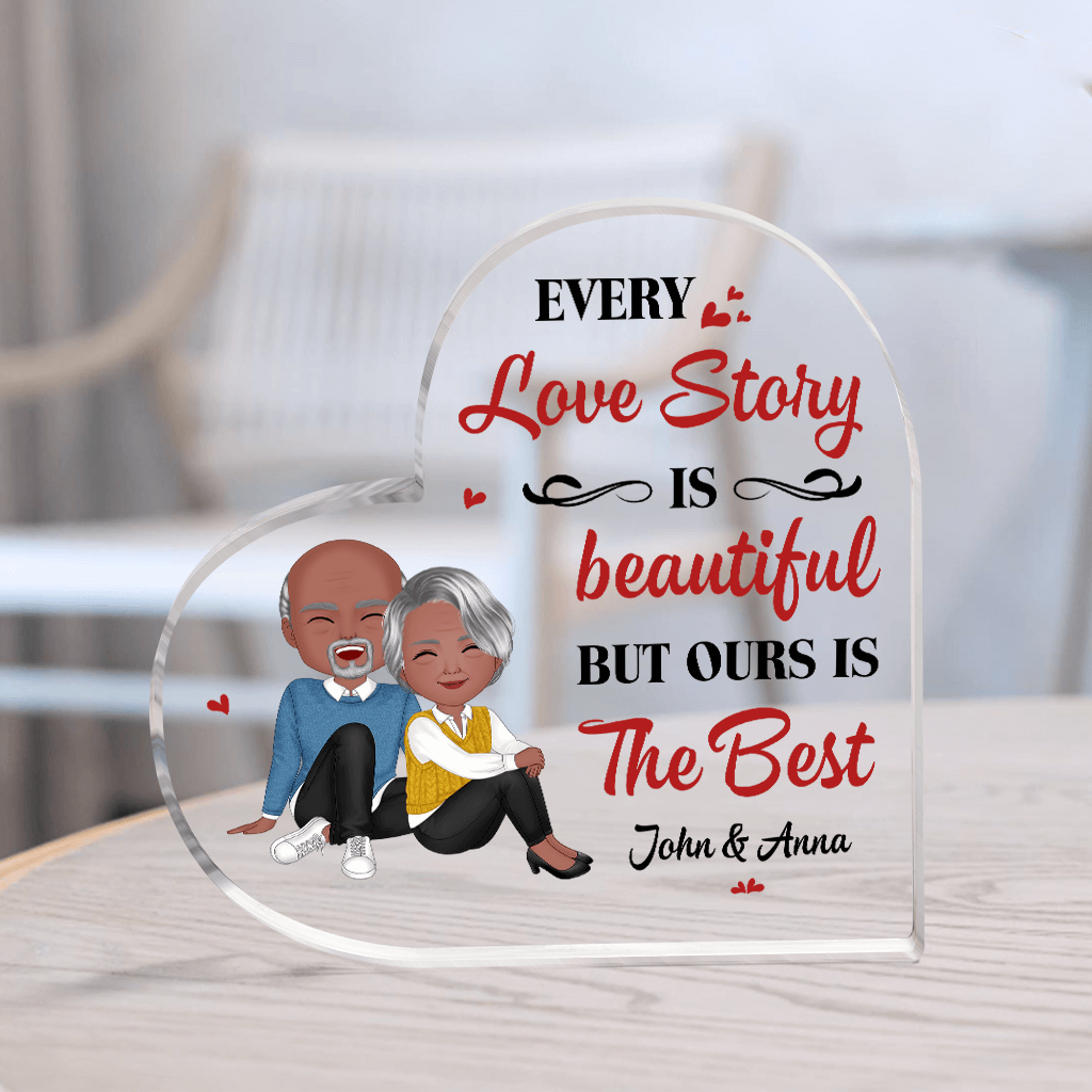 Personalized Couple Heart Acrylic Plaque, Customized Every Love Story Is Beautiful But Ours Is The Best Acrylic Plaque, Best Plaque For Couple